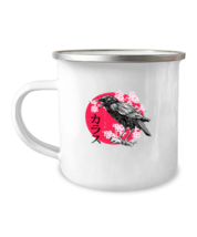 12oz Camper Mug Coffee Funny Japanese Red Moon Raven  - $19.95