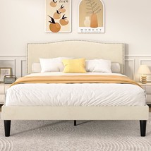 Vecelo Queen Bed Frame Platform Bed Frame With Upholstered Headboard,, B... - $163.98