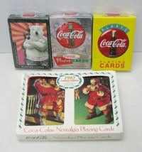 Lot Unopened Playing Cards Sealed Decks Coca Cola Double Deck Tin Coke Christmas - £11.04 GBP