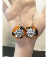 circle spiderweb earrings dangles handmade jewelry - £4.81 GBP