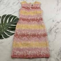 HD in Paris Anthropologie Jacquard Sheath Dress Size 10 Pink Red Texture Stripe - $39.59