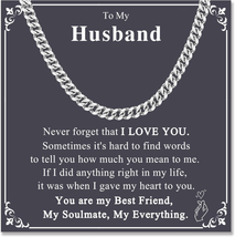 Gifts for Husband from Wife, to My Boyfriend Husband Cuban Link Chain Ne... - £27.71 GBP