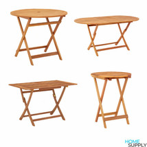 Outdoor Garden Patio Wooden Folding Wood Dining Coffee Table With Umbrella Hole - £161.61 GBP