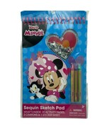 Disney Junior Minnie Sequin Heart Sketch Pad With Crayons And Sticker Sheet - $13.14 CAD