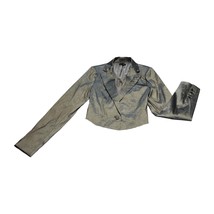 House of Harlow Blazer Jacket Women&#39;s Small Metallic Gray Notch Lapel Cr... - £30.43 GBP