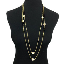 FLAPPER LENGTH vintage gold-tone disco ball necklace - prong-set rhinest... - £19.91 GBP