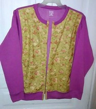 Hanes Women&#39;s Long Sleeve Floral Design Front Sweatshirt Top Size LG - £11.57 GBP