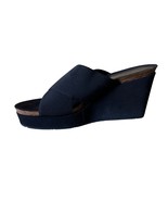 Donald Pliner Black Elastic Strap Suede Leather Wedge Platform Shoe $220... - $120.35 CAD