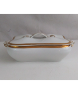 Haviland Limoges White &amp; Gold French Navy Anchor Rope Casserole Dish - £38.09 GBP