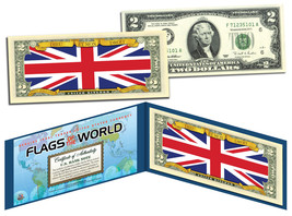 UNITED KINGDOM - Flags of the World Genuine Legal Tender U.S. $2 Bill Cu... - £11.16 GBP