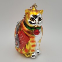 Department 56 "Fat Cat" Extra Large 7.5" Mercury Glass Ornament Orange Tabby - $24.74
