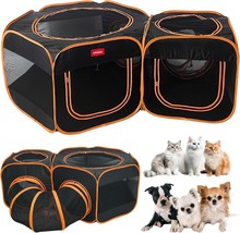 Portable Cat Dog Playpen Tent With Tunnel, Pop-Up 3-In-1 Large Cat Crate Play En - £59.90 GBP