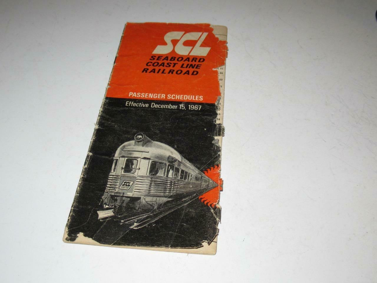 VINTAGE SEABOARD COAST LINE DEC 15, 1967 TIME-TABLE- GREAT HISTORY - FAI... - $3.75