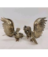 Vintage Pair Brass Fighting Roosters Gallo De Pelea Game COCKS Chickens - £42.00 GBP