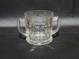 Vintage Marked HAZEL ATLAS Depression Era COLONIAL BLOCK Glass Open Suga... - $12.85