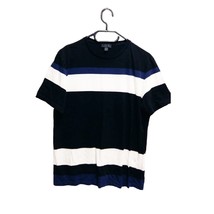COS Womens Medium Black White Navy Wide Stripe Short Sleeve T-Shirt Cotton - $20.30