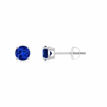 Authenticity Guarantee 
ANGARA 4MM Natural Round Blue Sapphire Stud Earrings ... - £1,015.07 GBP