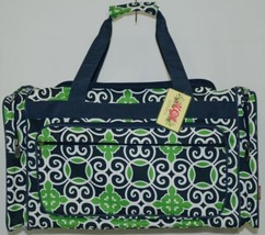 NGIL THQ423NAVY Sailor Print Canvas Duffle Bag Colors Navy Green and White - £23.94 GBP