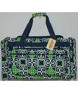 NGIL THQ423NAVY Sailor Print Canvas Duffle Bag Colors Navy Green and White - £23.97 GBP