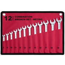 12-Piece Metric Combination Wrench Set In Roll-Up Pouch, Non-Skip Sizes ... - $39.99