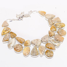 Fossil Coral Gemstone Handmade Fashion Ethnic Gift Necklace Jewelry 18&#39;&#39; SA 5457 - £12.78 GBP