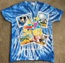 Authentic Walt Disney World 2015 Park T Shirt Sz Small Tie Dye Blue Mick... - $11.29