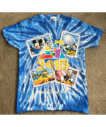 Authentic Walt Disney World 2015 Park T Shirt Sz Small Tie Dye Blue Mick... - £8.82 GBP