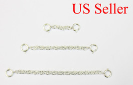 Silver plated Extender Safety Rope  Chain Necklace Bracelet with lock - £2.99 GBP