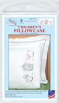 Jack Dempsey Children&#39;s Stamped Pillowcase W/Perle Edge-Farm Friends - £12.56 GBP