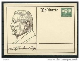 Germany 1931 VF President Hindenburg Postal Card Unused - £4.63 GBP