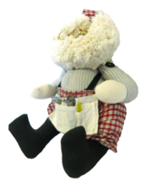 Carpenter Santa Claus Stuffed Cloth Yarn Figure With Apron Tool Belt and... - £15.14 GBP