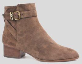 Michael Kors Britton Ankle Bootie Boots Suede Dark Caramel Brown 8 M NEW - $119.99