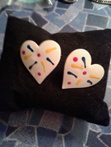 White heart earrings with Corful Splash - €0,87 EUR
