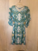 EUC ANTONIO MELANI White Printed DRESS Size 2  - £22.48 GBP