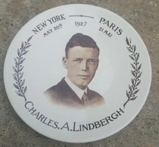 Charles A. Lindbergh 1927 New York to Paris Commemorative Flight Plate - £20.23 GBP