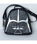 Disney Star Wars Darth Vader Helmet Crossbody Bag Purse Faux Leather Glitter NEW - $83.65 CAD