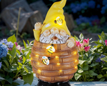 Mothers Day Gifts for Mom Women, Solar Garden Gnome Statue, Funny Resin ... - $33.98