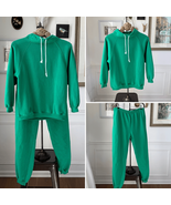Vintage 80s 90s Boundary Waters Green Sweatsuit Track Suit Sweatshirt Sw... - $32.40