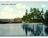 River View and Railroad Bridge Auburn Maine ME UNP DB Postcard U13 - $3.91