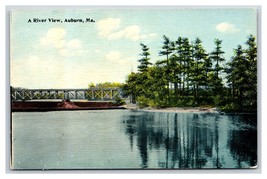 River View and Railroad Bridge Auburn Maine ME UNP DB Postcard U13 - £3.06 GBP