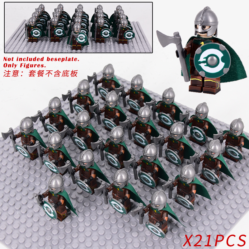 LOTR Rohan Royal Guards Heavy Axe Infantry Army 21 Minifigures Set Toys ...