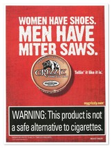 Grizzly Chewing Tobacco Men Have Miter Saws 2012 Full-Page Print Magazine Ad - £7.75 GBP