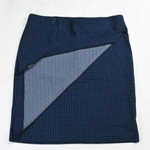 J.Jill Medium Blue Houndstooth Ponte Stretch Pull On Womens Straight Skirt - £17.52 GBP