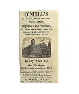 O&#39;Neill&#39;s Importers Retailers 1894 Advertisement Victorian NYC April ADB... - £11.78 GBP