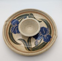 Speckled Iris Studio Art Hand Thrown Pottery Appetizer Chip Dip Bowl Han... - $59.89