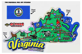 Virginia State Map Die Cut Sticker - $4.98