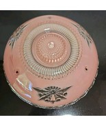 Vintage Pink Starburst Ceiling Fixture MCM Frosted Glass Light Shade 3 Hole - $60.37 CAD