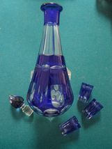 BOHEMIAN GLASS Compatible with COBALT BLUE VASE DECANTER SHOT PAPERWEIGH... - £55.92 GBP+