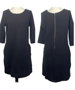 Ganni by Anthropologie Programme Textured Perfect Little Black Dress Sz Large - £67.06 GBP