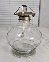 Vintage Glass Oil Lamp with Brass Burner - $44.88